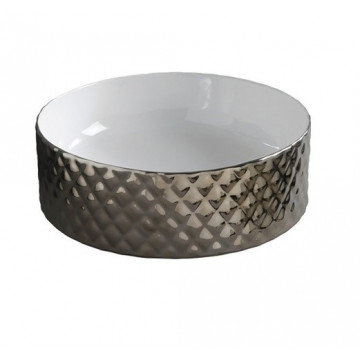 Раковина накладная Artceram Rombo OSL009 01 57 pl белый/платина