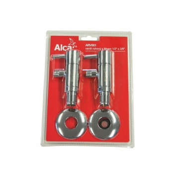 Угловой вентиль с фильтром AlcaPlast ARV001-BLISTR 1/2" × 3/8", круглый (2 шт)