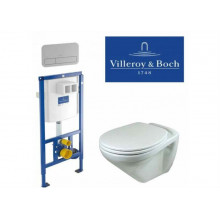 Комплект унитаз Villeroy&Boch Omnia Classic 76821001 с инсталляцией, сиденье Berges Slim 016003