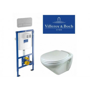 Комплект унитаз Villeroy&Boch Omnia Classic 76821001 с инсталляцией, сиденье Berges Slim 016003