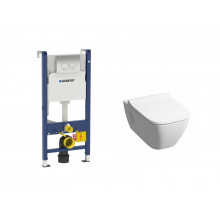 Подвесной унитаз с инсталляцией комплект Geberit Duofix 458.124.21.1+KERAMAG SMYLE 205570000+571540000