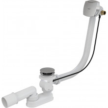 Сифон для ванны с напуском воды через перелив для ванн с толстыми стенками, хром AlcaPlast A565CRM1-100