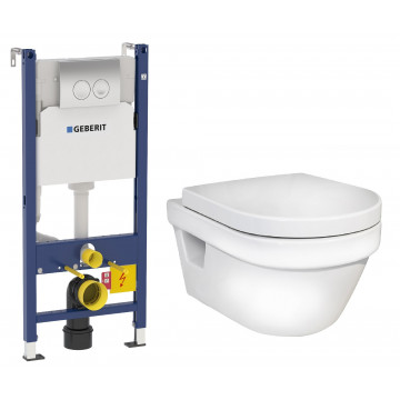 Подвесной унитаз с инсталляцией комплект Geberit Сет Duofix 458.124.21.1   Gustavsberg Hygienic Flush 5G84HR01