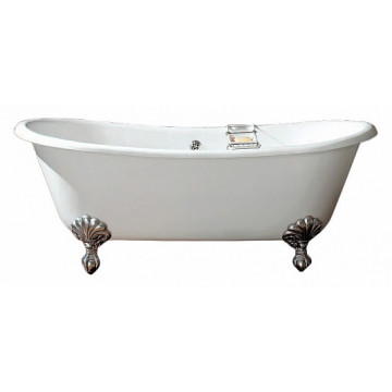 Ванна чугунная Devon&Devon Admiral 2MRADMIRALCRDD+SFD1058SCR+AS06251DE3CR со слив-переливом и сифоном белая