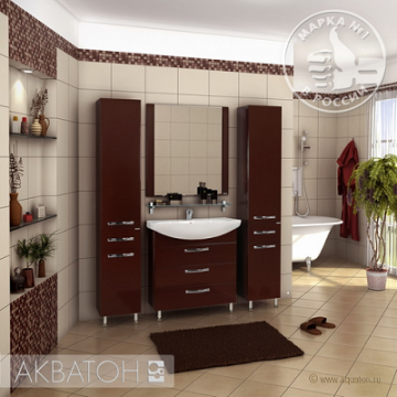 Тумба Акватон Ария 80 Н напольная 1A141301AA430 темно-коричневый