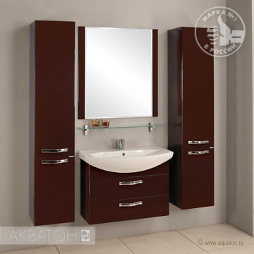 Тумба подвесная Акватон Ария 80 М 1A140801AA430 темно-коричневый