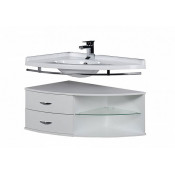 Тумба с раковиной Aquanet Корнер 89 L белый 158822+155696