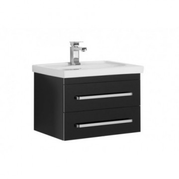 Тумба с раковиной Aquanet Сиена 60 черный 189235 + 185476