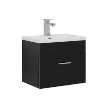 Тумба с раковиной Aquanet Верона 50 чёрный 207766 + 204095