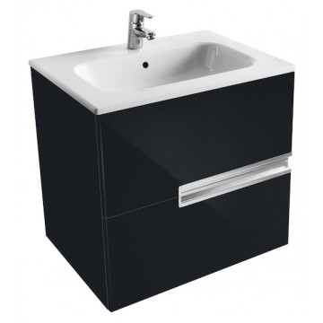 Тумба подвесная Roca Victoria Nord Black Edition 60 ZRU9000096 + раковина 32782100Y