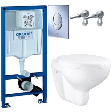 Подвесной унитаз с инсталляцией комплект Grohe Bau Ceramic 39111000