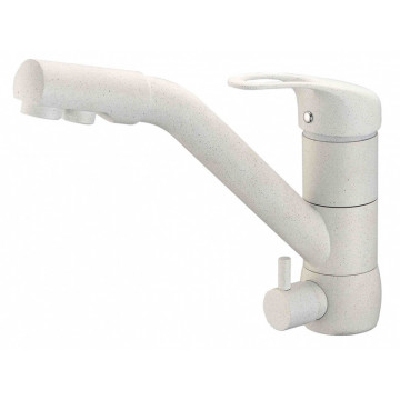 Смеситель Zorg Clean Water ZR 400 KF-12 WHITE для кухни под фильтр, цвет белый песок