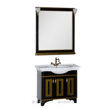 Комплект мебели Aquanet Валенса 100 черный краколет/золото 180454