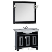 Комплект мебели Aquanet Валенса 100 черный краколет/серебро 180455