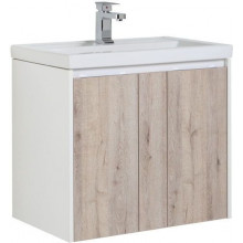 Тумба с раковиной Aquanet Клио 70 дуб кантри/белый 195721 + 187813