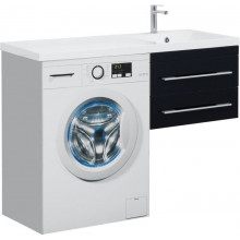 Тумба с раковиной подвесная Aquanet Верона 120 R черный  2 ящика 239943 57 см