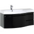 Тумба с раковиной Aquanet Опера 115 L черный 3 ящика 169658+169398