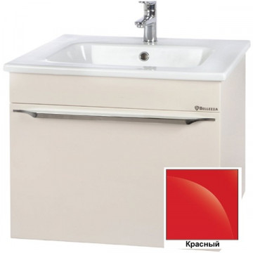 Тумба c раковиной Bellezza Альдо 60 1 ящик подвесная красная