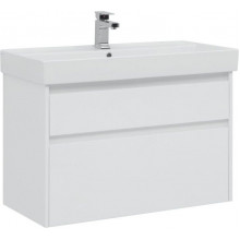 Тумба с раковиной Aquanet Nova Lite 90 белый (2 ящика) 242906+242268