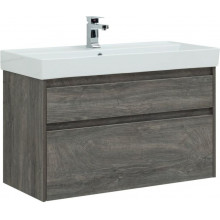 Тумба с раковиной Aquanet Nova Lite 100 дуб рошелье (2 ящика)  242582 + 242907