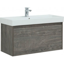 Тумба с раковиной Aquanet Nova Lite 100 дуб рошелье (1 ящик)  242579 + 242907