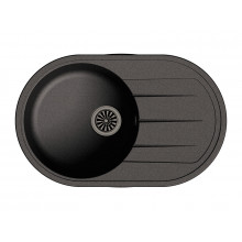 Кухонная овальная мойка Ewigstein Elegant R50F 75.2х47 см, черный