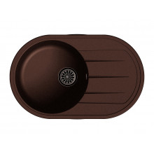 Кухонная овальная мойка Ewigstein Elegant R50F 75.2х47 см, шоколад
