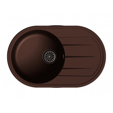 Кухонная овальная мойка Ewigstein Elegant R50F 75.2х47 см, шоколад