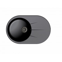 Кухонная овальная мойка Ewigstein Rund 50F 75х48 см, антрацит