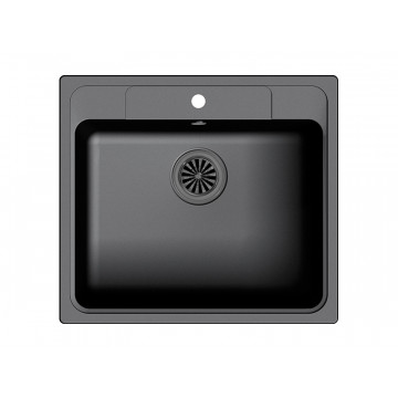 Кухонная квадратная мойка Ewigstein Elegant 60 57х51 см, антрацит
