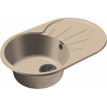 Кухонная овальная мойка GranFest GF-R750L 75х46 см, бежевый