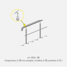Kranik перила для лестниц на штыре с одним ригелем кп-004-38