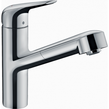 Смеситель для кухни с выдвижным изливом Hansgrohe Focus M42 150 1jet sBox 71829800 сталь