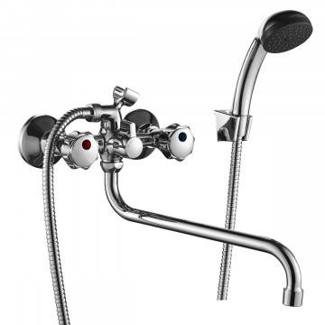 Смеситель для ванны Decoroom двуручный, универсальный DR45045R