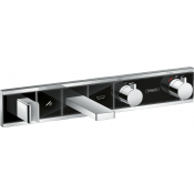 Смеситель для ванны и душа Hansgrohe RainSelect 15359600, 2 потребителя, термостатический, черный/хром