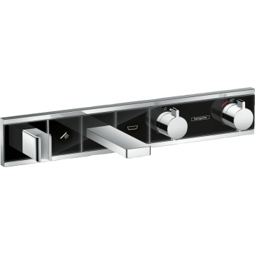 Смеситель для ванны и душа Hansgrohe RainSelect 15359600, 2 потребителя, термостатический, черный/хром