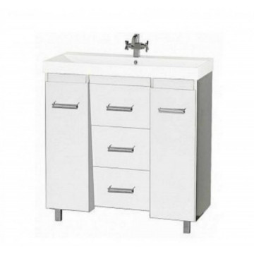 Тумба Misty Джулия Qvatro 90 с 3 ящиками конус белая White