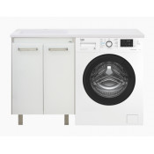 Тумба Misty Джулия 60 к стиральной машине прямая белая White 60 см