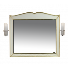 Зеркало Misty Анжелика 90 белое сусальное золото со светильниками