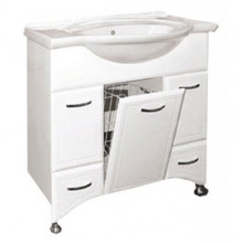 Тумба Misty Дрея 86 с раковиной MIA 85 c 2 ящиками и бельевой корзиной