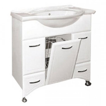Тумба Misty Дрея 86 с раковиной MIA 85 c 2 ящиками и бельевой корзиной