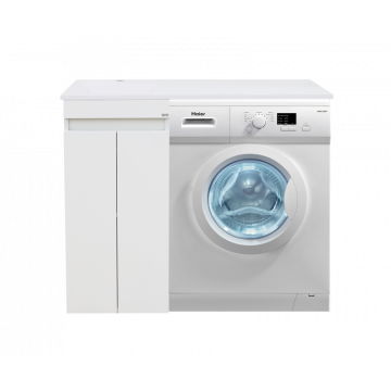 Тумба с раковиной Misty Фостер 40 L под стиральную машину напольная прямая белая