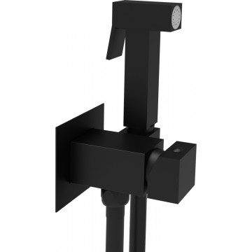 Смеситель с гигиеническим душем Paffoni Tweet Square ZDUP112NO черный матовый