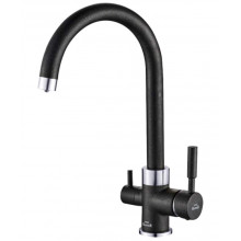 Смеситель для кухни Zorg SH 713 BLACK CR черный металлик/хром