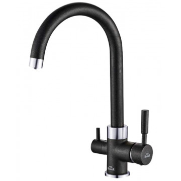 Смеситель для кухни Zorg SH 713 BLACK CR черный металлик/хром
