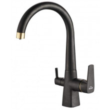 Смеситель для кухни Zorg SH 819 BLACK BR черный металлик/бронза