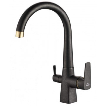 Смеситель для кухни Zorg SH 819 BLACK BR черный металлик/бронза