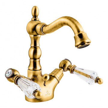 Смеситель для раковины Caprigo Adria Swarovski 01-026-oro золото