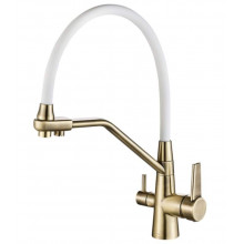Смеситель для кухни Zorg Steel Hammer SH 903-8 BRONZE бронза/белый