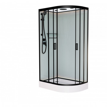 Душевая кабина Frank F418L Black левая 100х80